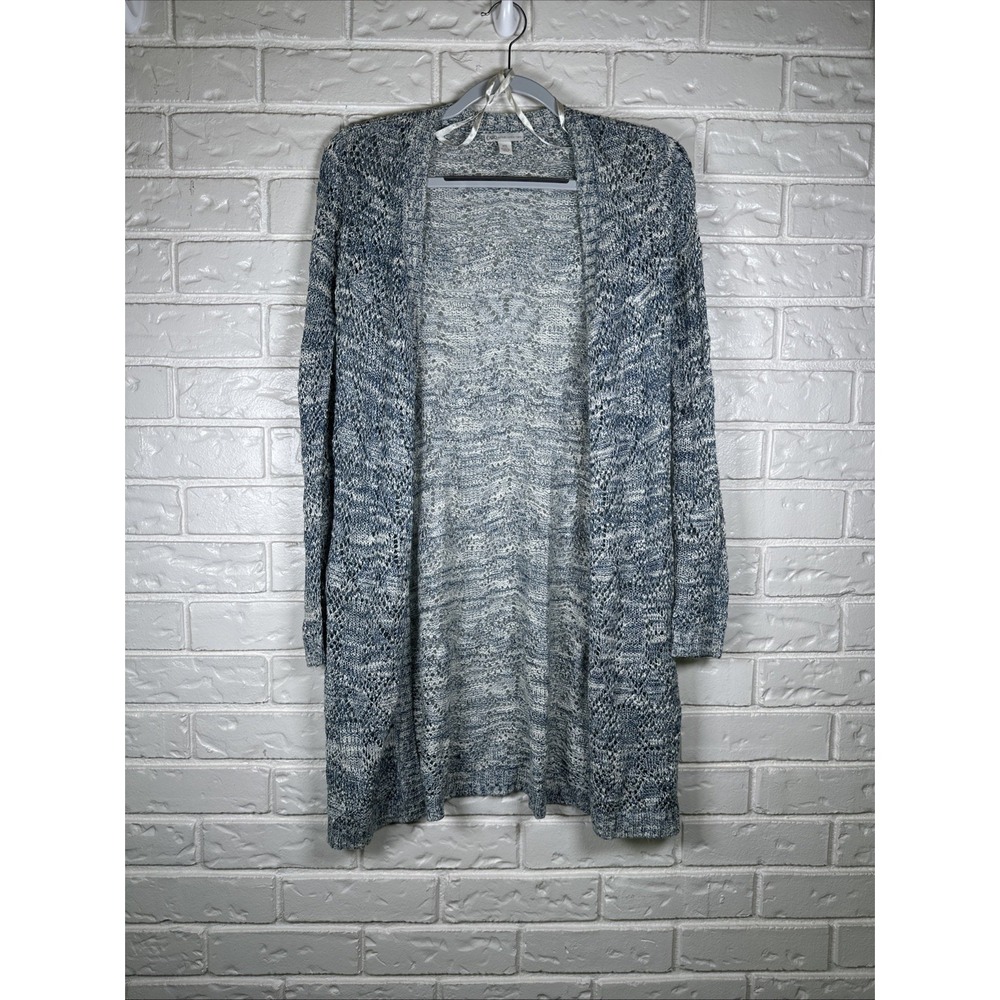Cato XS Marled Blue Open Knit Duster Cardigan Lightweight‎ Granola Girl Boho